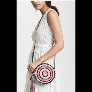 New Rebecca Minkoff Straw Circle Crossbody Bag